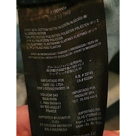 Volcom Womens Jeans 30 Dark Wash Denim Straight Distressed - Picture 8 of 14